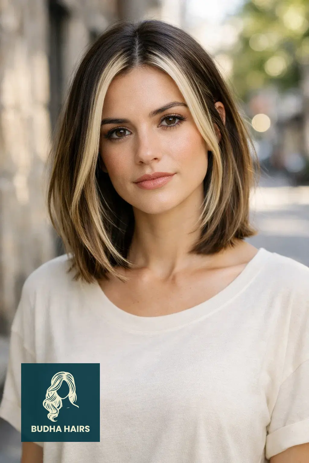 30 Cute Lob Hairstyles for Thin Hair 28 High-Contrast "Money Piece" Lob