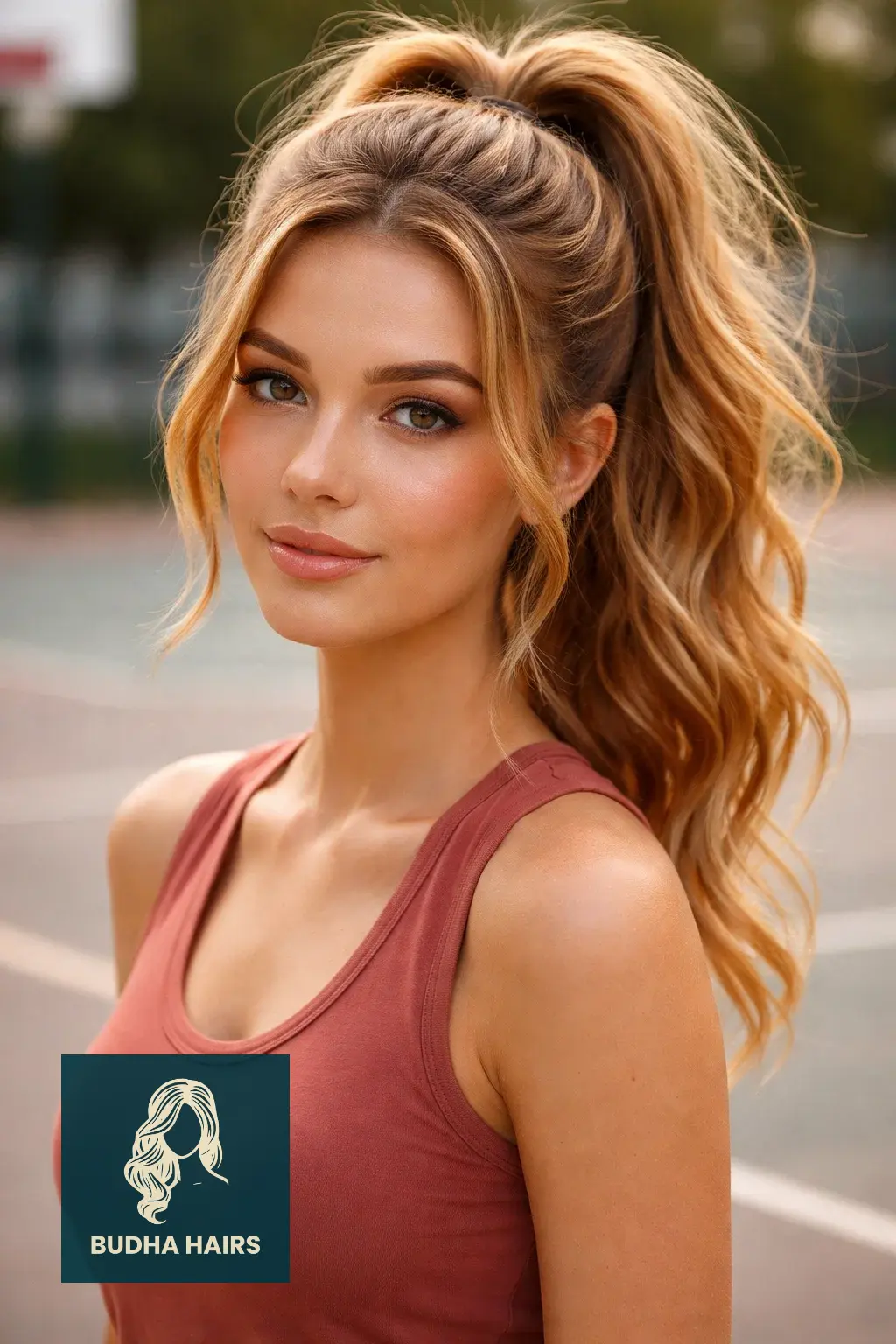 Strawberry Blonde Balayage: 25 Stunning Ideas for a 2026 Glow 14 High Ponytail with Copper Ribbons