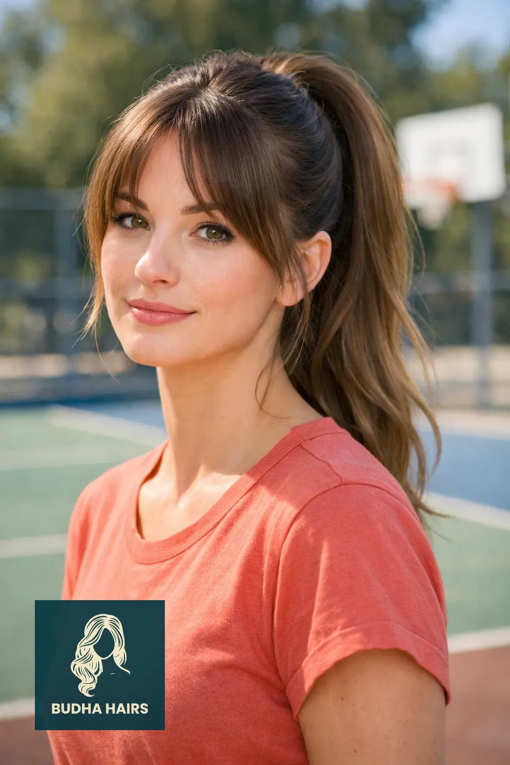 25 Flawless Fine Hair with Bangs Hairstyles: Volumizing Looks 2026 10 High Ponytail with Curtain Bangs