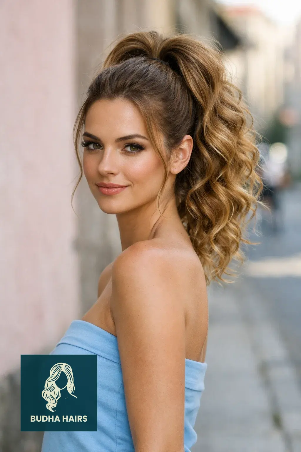 30 Stunning Prom Hairstyles for Strapless Dresses That Turn Heads 14 High Ponytail with Volume and Curls
