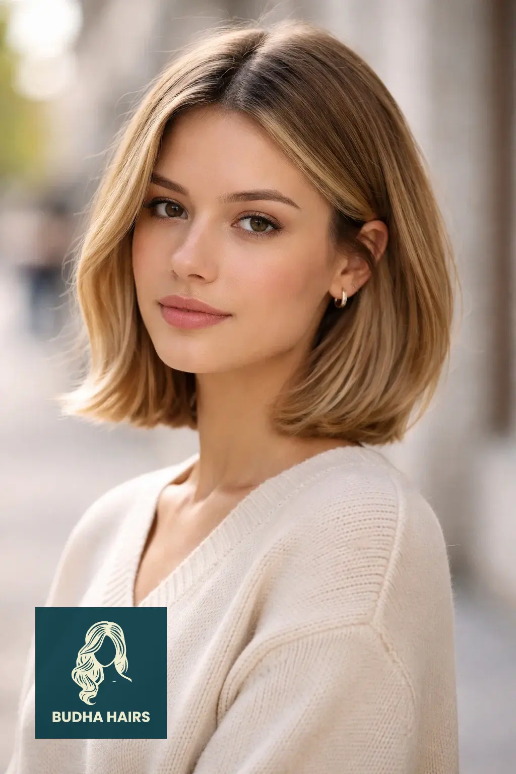 30 Blonde Bob Hairstyles That Look Fresh and Stylish 2 Honey Blonde Bob with Root Smudge