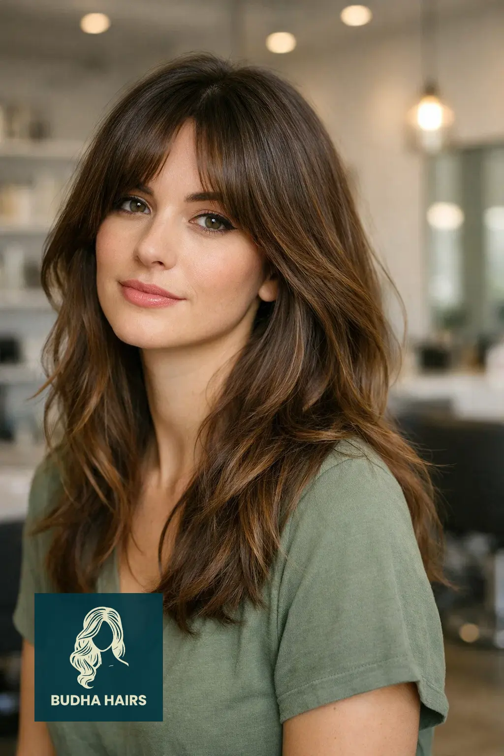 30 Face Framing Layers with Bangs That Add Soft Texture 1 Long Layers with Curtain Bangs