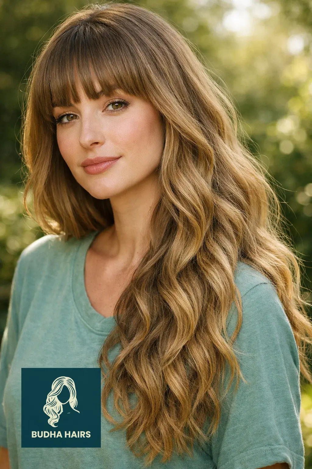 30 Face Framing Layers with Bangs That Add Soft Texture 13 Long Mermaid Waves with Blunt Fringe