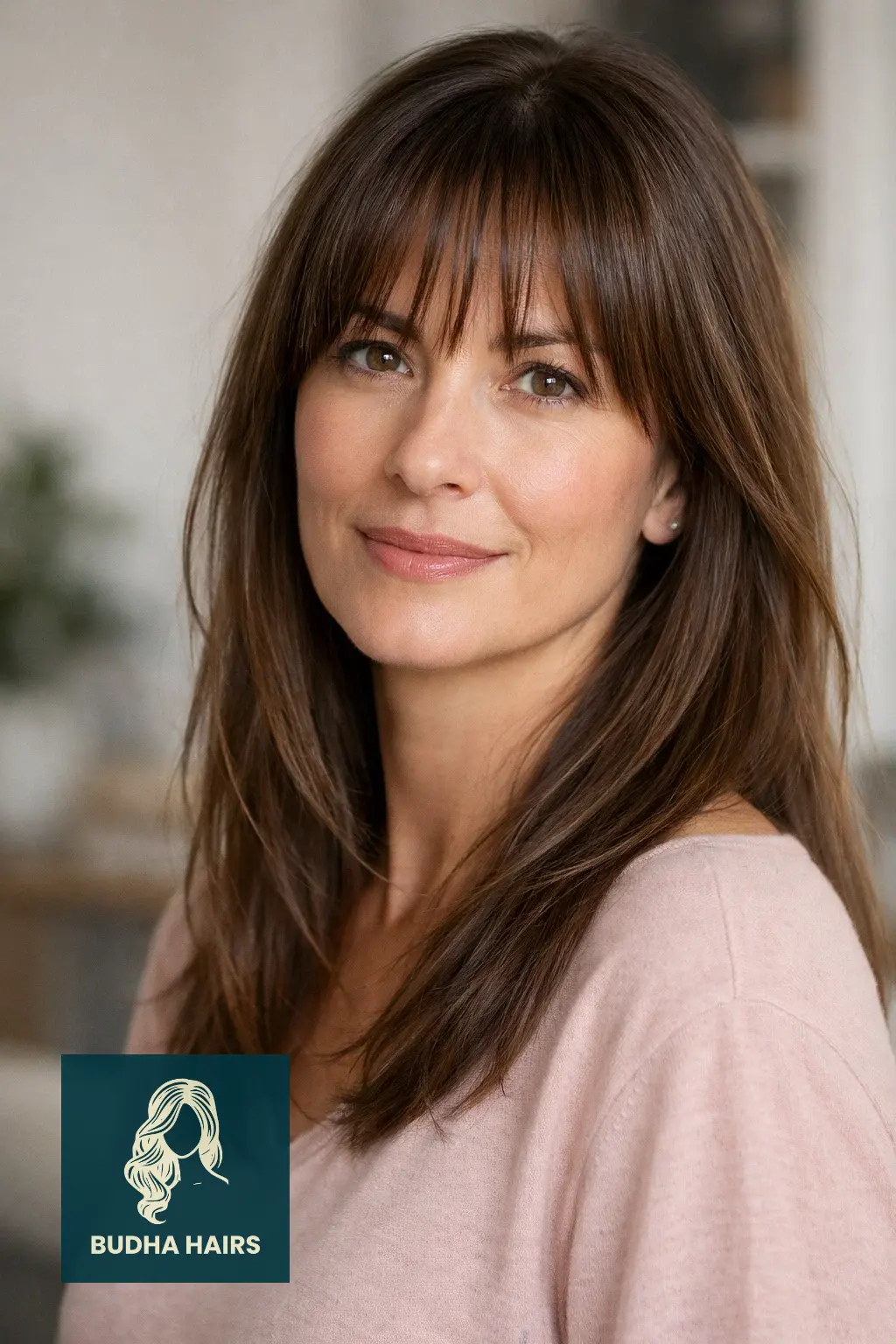 25 Bangs for Older Women with Long Hair That Look Youthful 7 Long See-Through Bangs