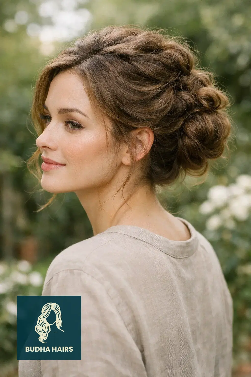 25 Chic Elegant Curly Hairstyles to Elevate Your Look 6 Low Bun with Textured Crown