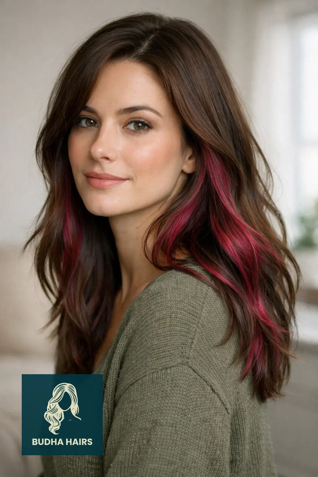 30 Best Pink Highlights in Brown Hair: Top Ideas for 2026 5 Magenta "Internal" Peek-a-Boo Highlights