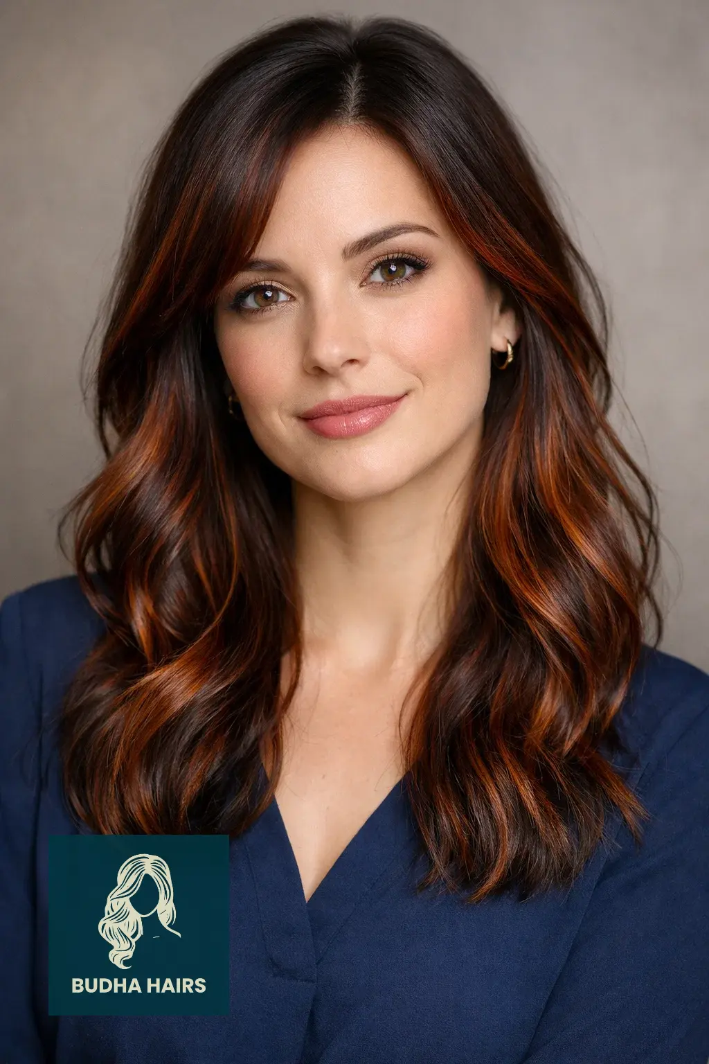 30 Winter Balayage Ideas for Brunettes with Cozy, Dark Tones 8 Mahogany and Copper Glow Balayage