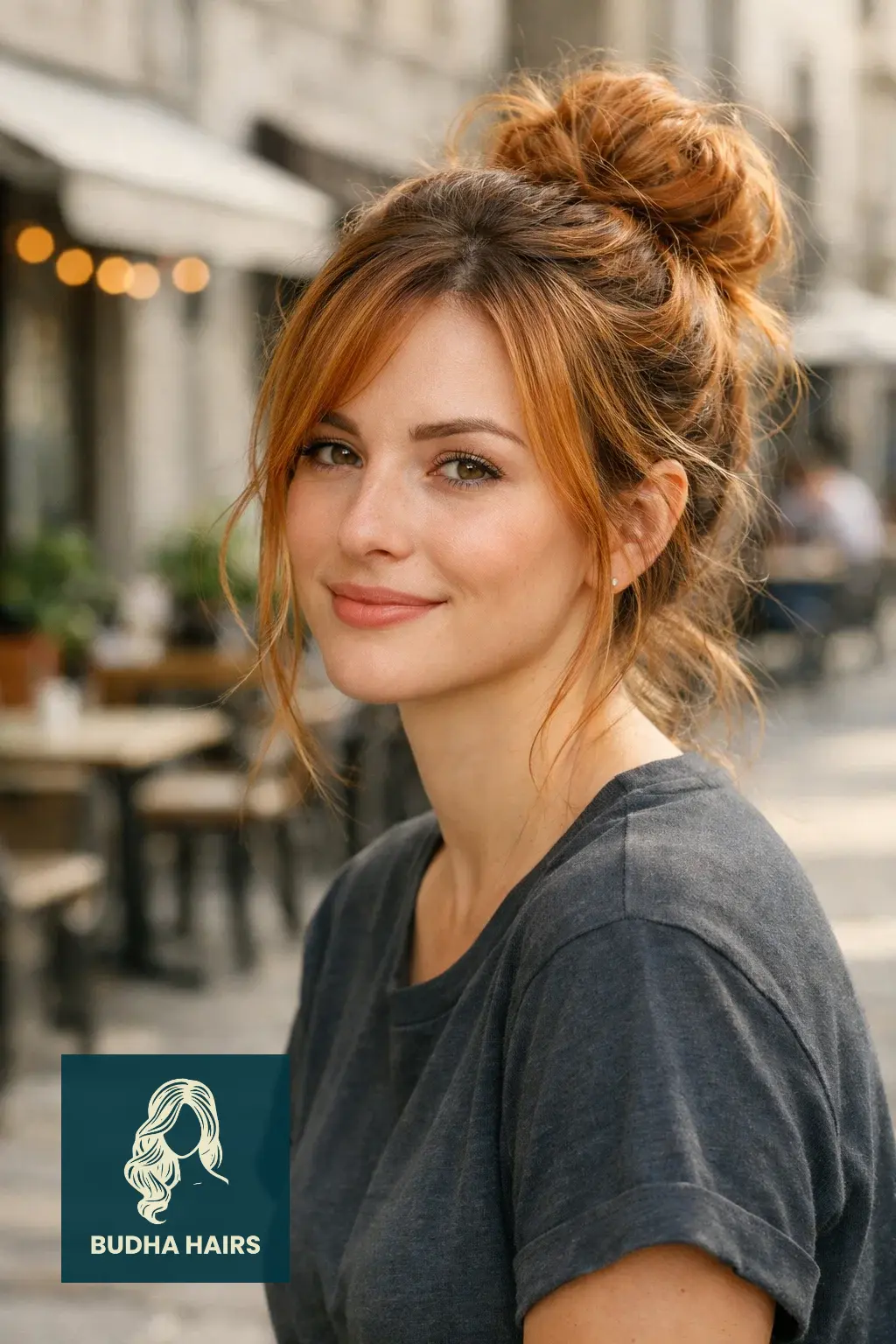 Strawberry Blonde Balayage: 25 Stunning Ideas for a 2026 Glow 7 Messy Bun with Peek-a-Boo Copper