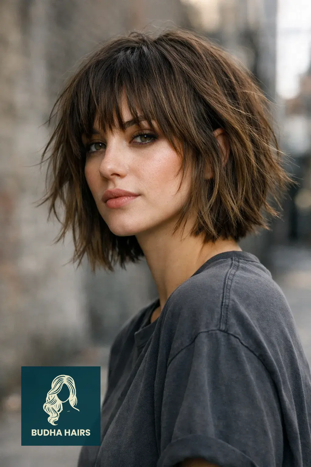 35 Best Bob Hairstyles with Bangs to Try Now 14 Messy Grunge Bob with Choppy Fringe