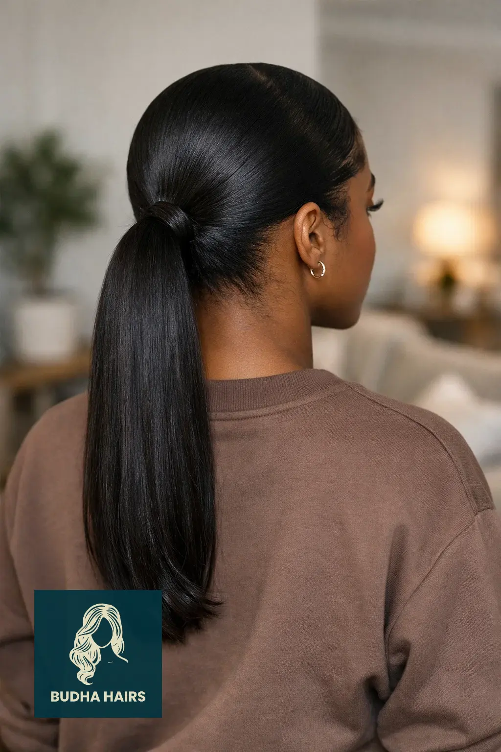 Middle Part Hairstyles for Black Women: 30 Best Trendy Styles 7 Middle Part Ponytail with Laid Edges