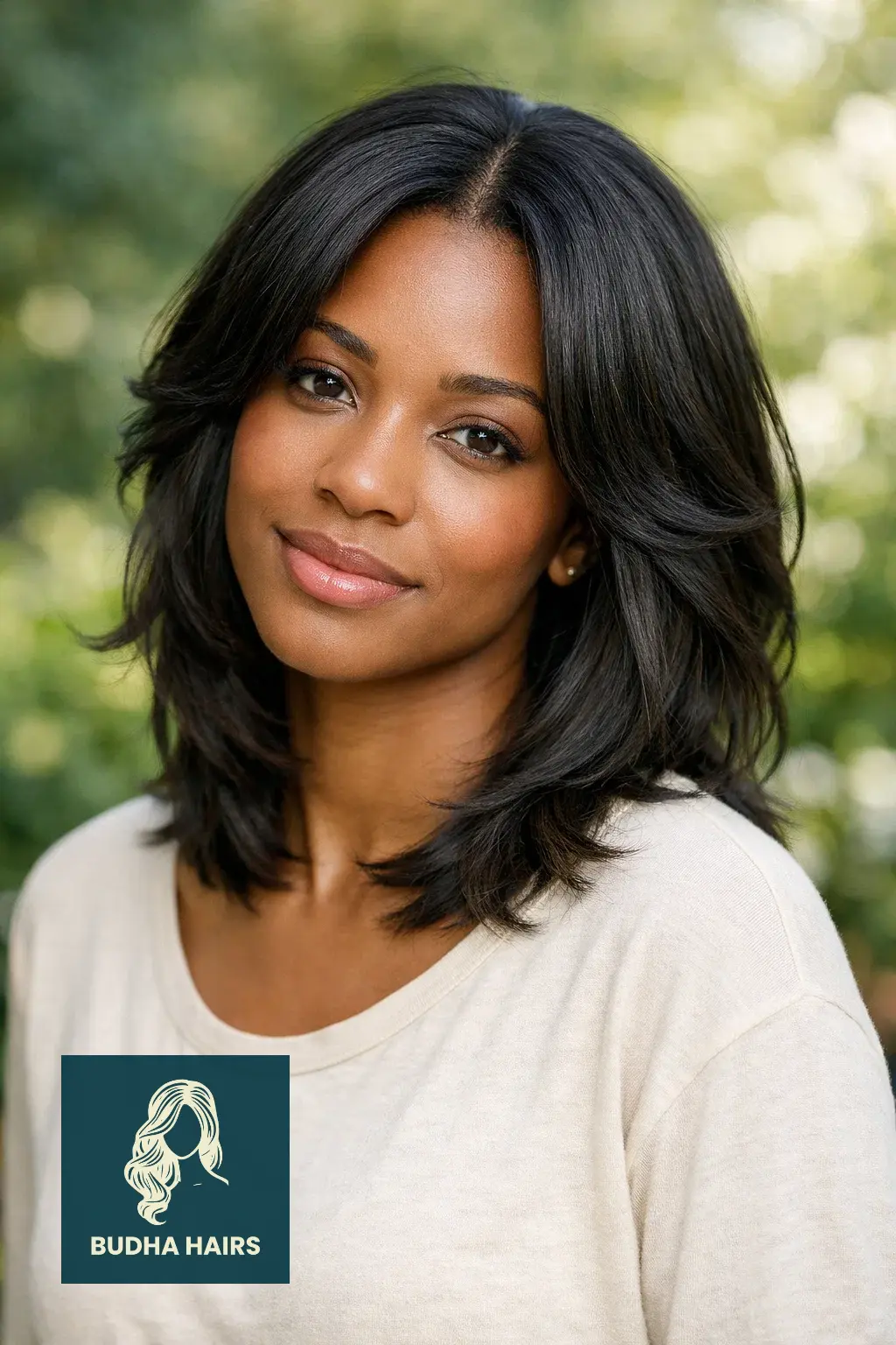 Feathered Hairstyles for Black Women: 30 Iconic & Modern Looks 29 Middle-Parted Feathered Frame for Face Contouring