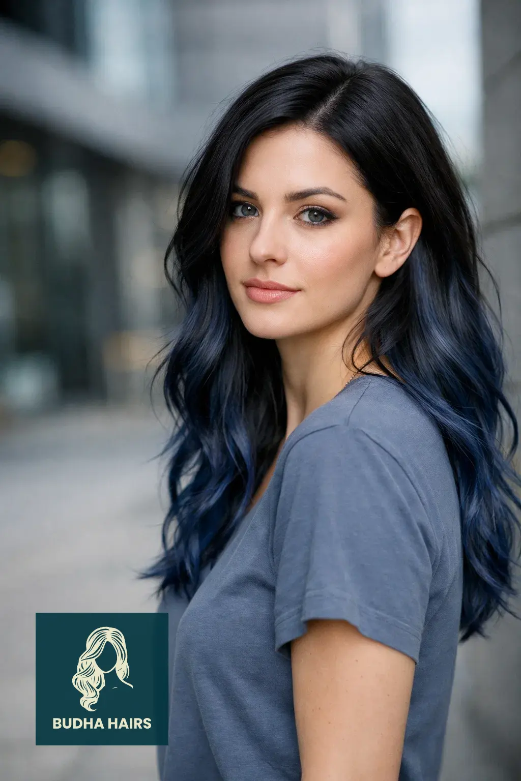 30 Winter Balayage Ideas for Brunettes with Cozy, Dark Tones 14 Midnight Blue and Charcoal Brunette Balayage