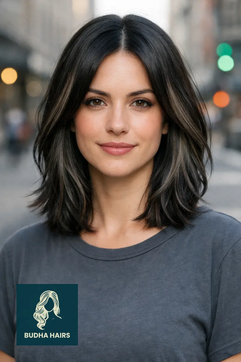 35 Best Black Hair with Brown Highlights: Top Ideas 2026 13 Mushroom Brown "Cool-Girl" Highlights