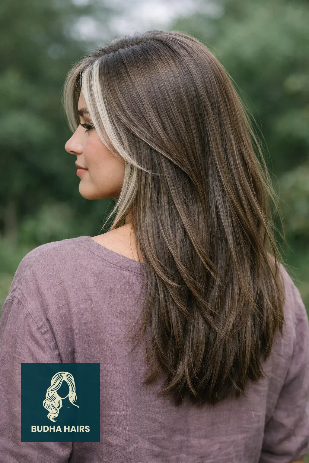 30 Best Brown Hair with Silver Highlights Ideas for 2026 3 Mushroom Brown with Silver Face-Framing Pieces