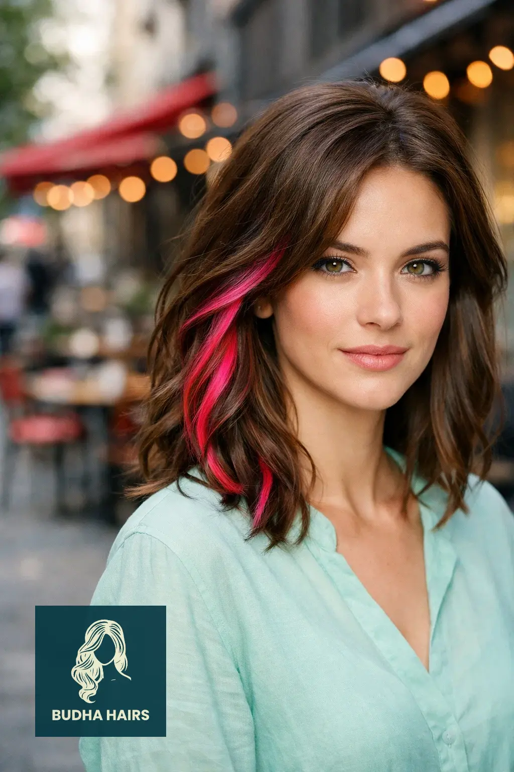 30 Best Pink Highlights in Brown Hair: Top Ideas for 2026 14 Neon Pink "Peek-a-Boo" Highlights