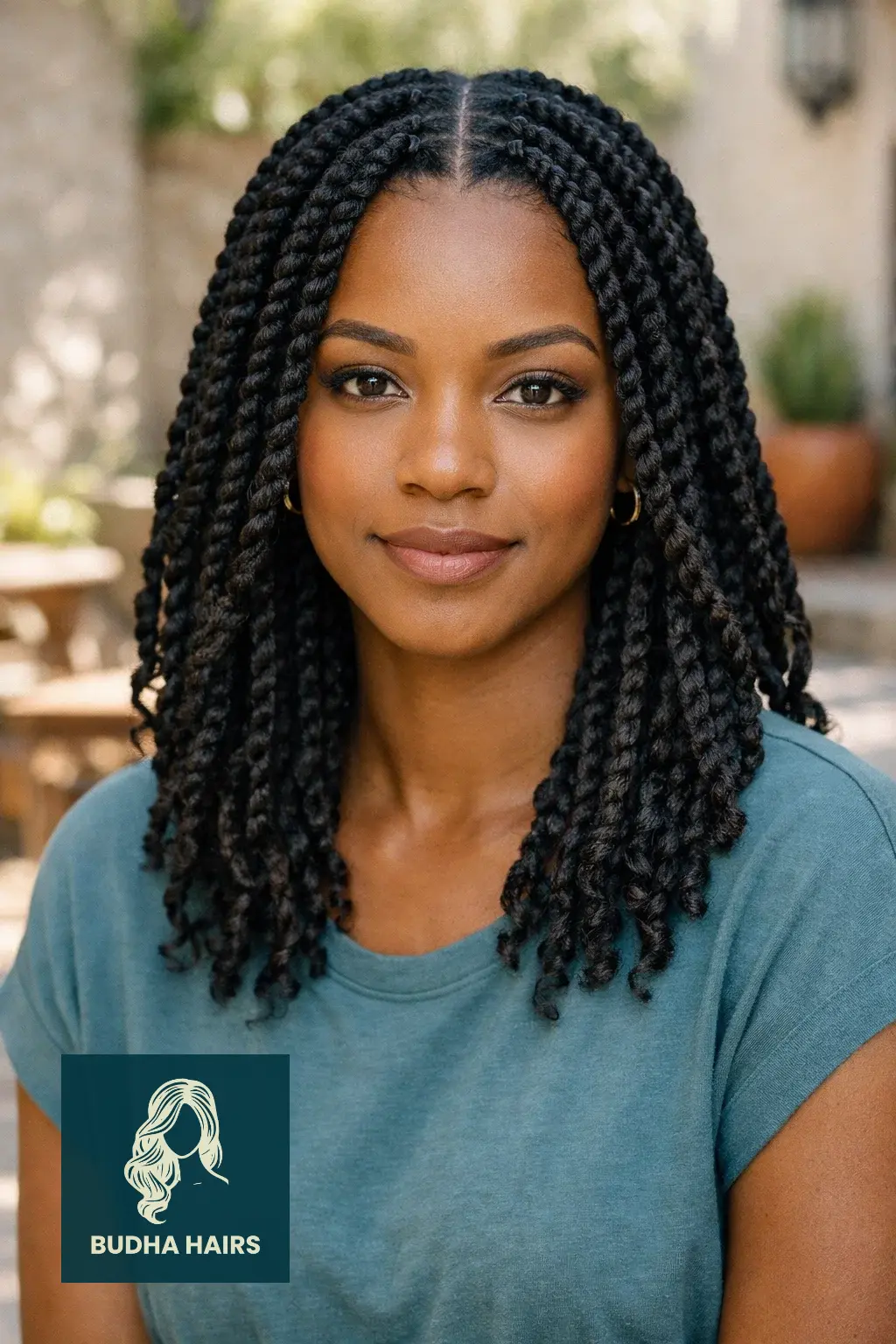 Middle Part Hairstyles for Black Women: 30 Best Trendy Styles 12 Passion Twists with a Sharp Center Line