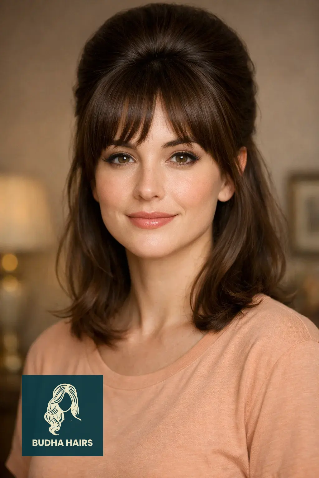 30 Elegant Hairstyles with Bangs: Stunning Formal Looks for 2026 21 Retro Beehive with Curtain Bangs