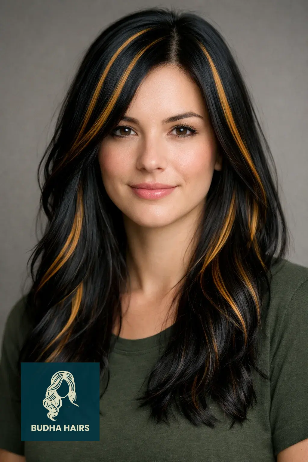 25 Must-Try Honey Blonde Balayage on Dark Hair Styles 16 Ribbon Lights on Jet Black Hair