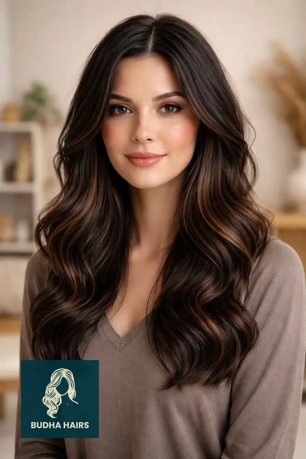 35 Best Black Hair with Brown Highlights: Top Ideas 2026 21 Roasted Almond Brown Highlights