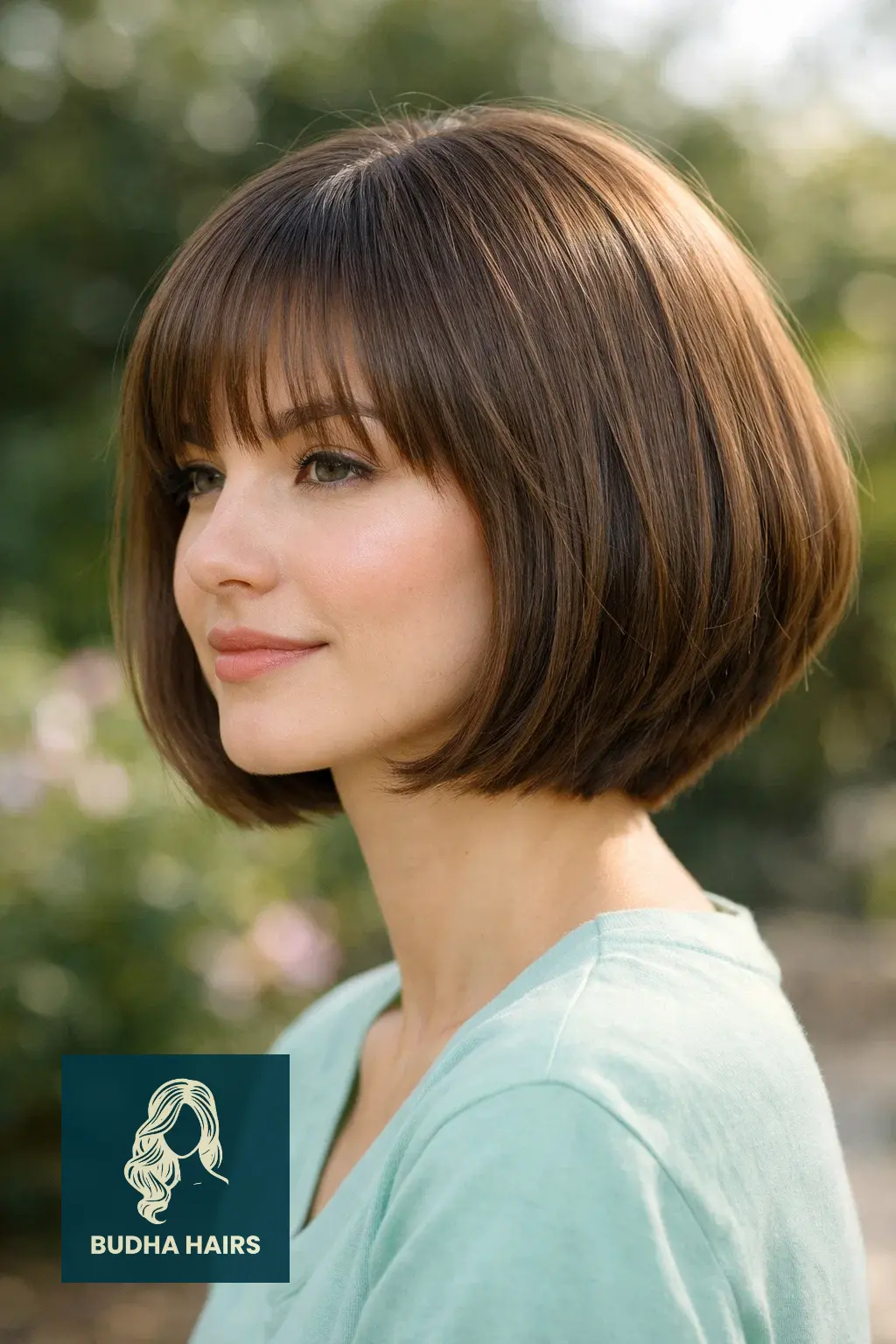 35 Best Bob Hairstyles with Bangs to Try Now 10 Rounded Bob with See-Through Bangs