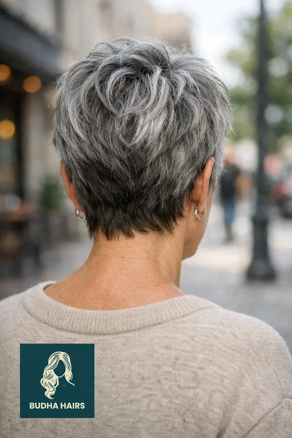 30 Short Hairstyles for Women Over 50 With Gray Hair That Look Chic 12 "Salt-and-Pepper" Messy Crop