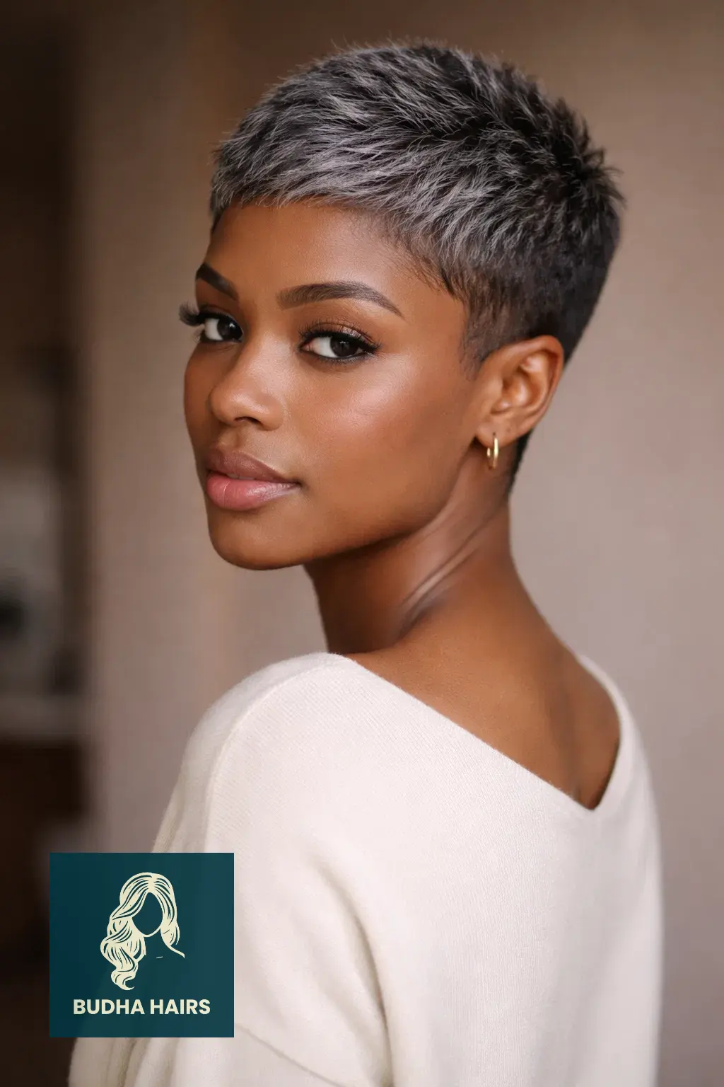 30 Pixie Hairstyles for Black Women That Look Stunning 16 Salt-and-Pepper Tapered Pixie