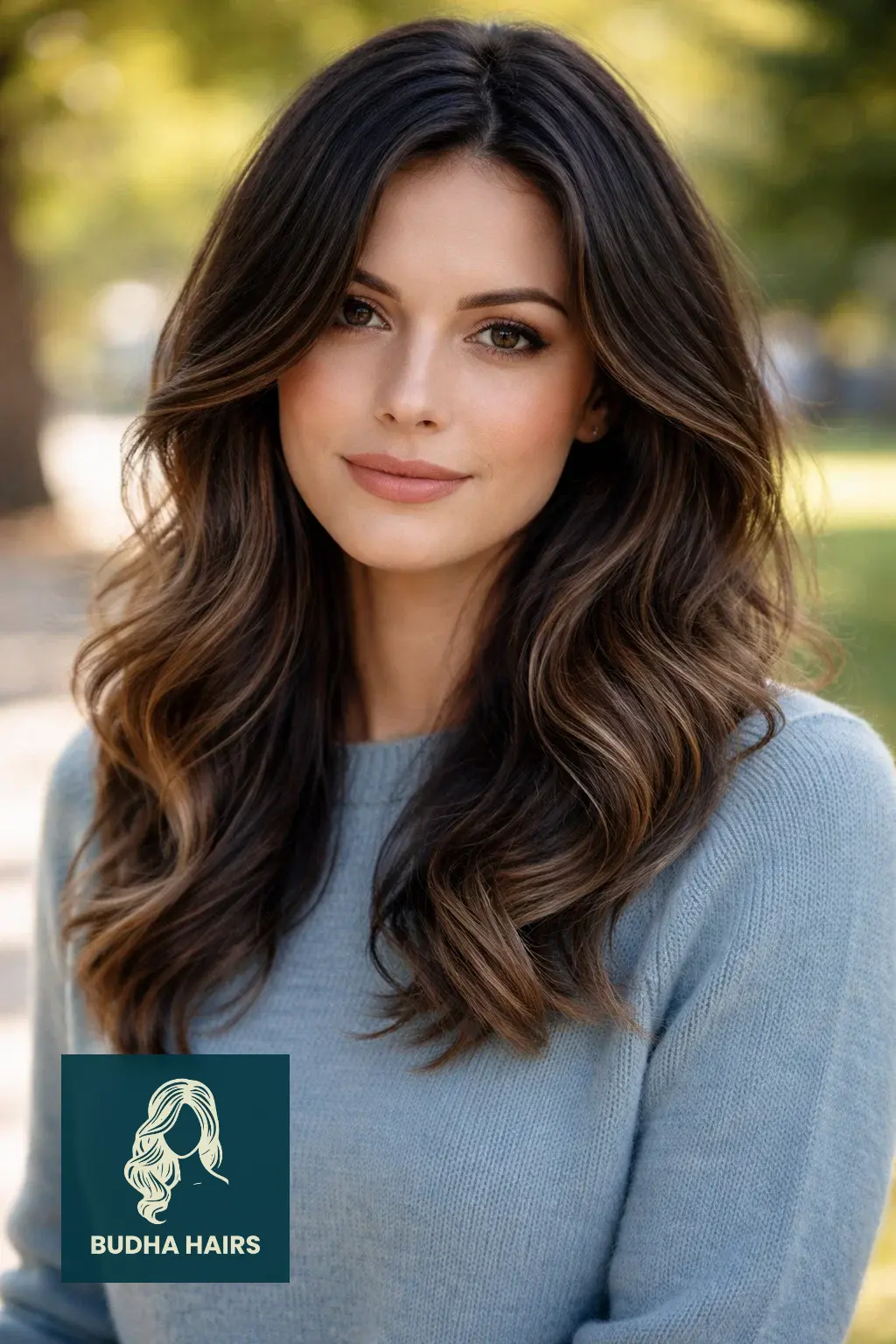 35 Best Black Hair with Brown Highlights: Top Ideas 2026 15 Sandy Brown Balayage for Fine Hair