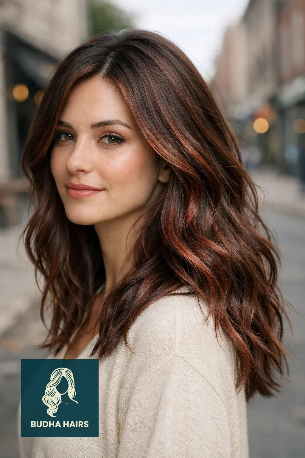 30 Best Cherry Cola Balayage Ideas for a Bold Look 2026 10 Sandy Cola with "Cherry-Dust" Highlights