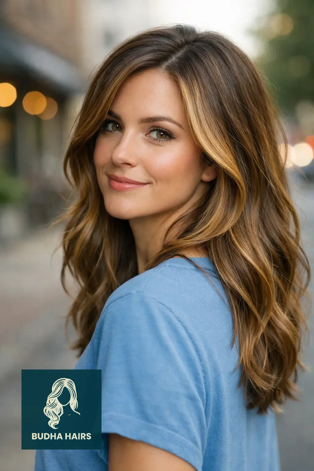 30 Warm Caramel Balayage with Honey Highlights to Try This Year 22 Sandy Mocha with Honey Face-Framing Ribbons
