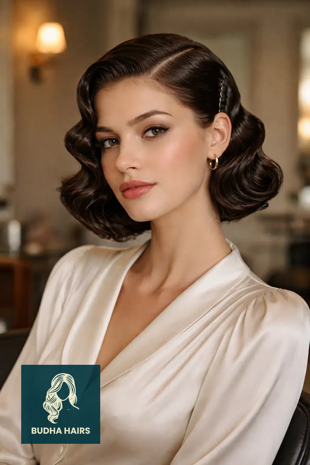 25 Slick Back Hairstyles That Look Sleek and Modern 11 Sculpted Finger Waves with Slicked Base