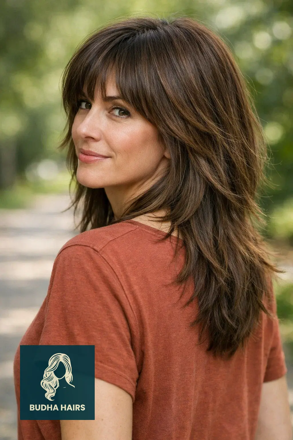 25 Bangs for Older Women with Long Hair That Look Youthful 4 Shaggy Layers with Piecey Fringe