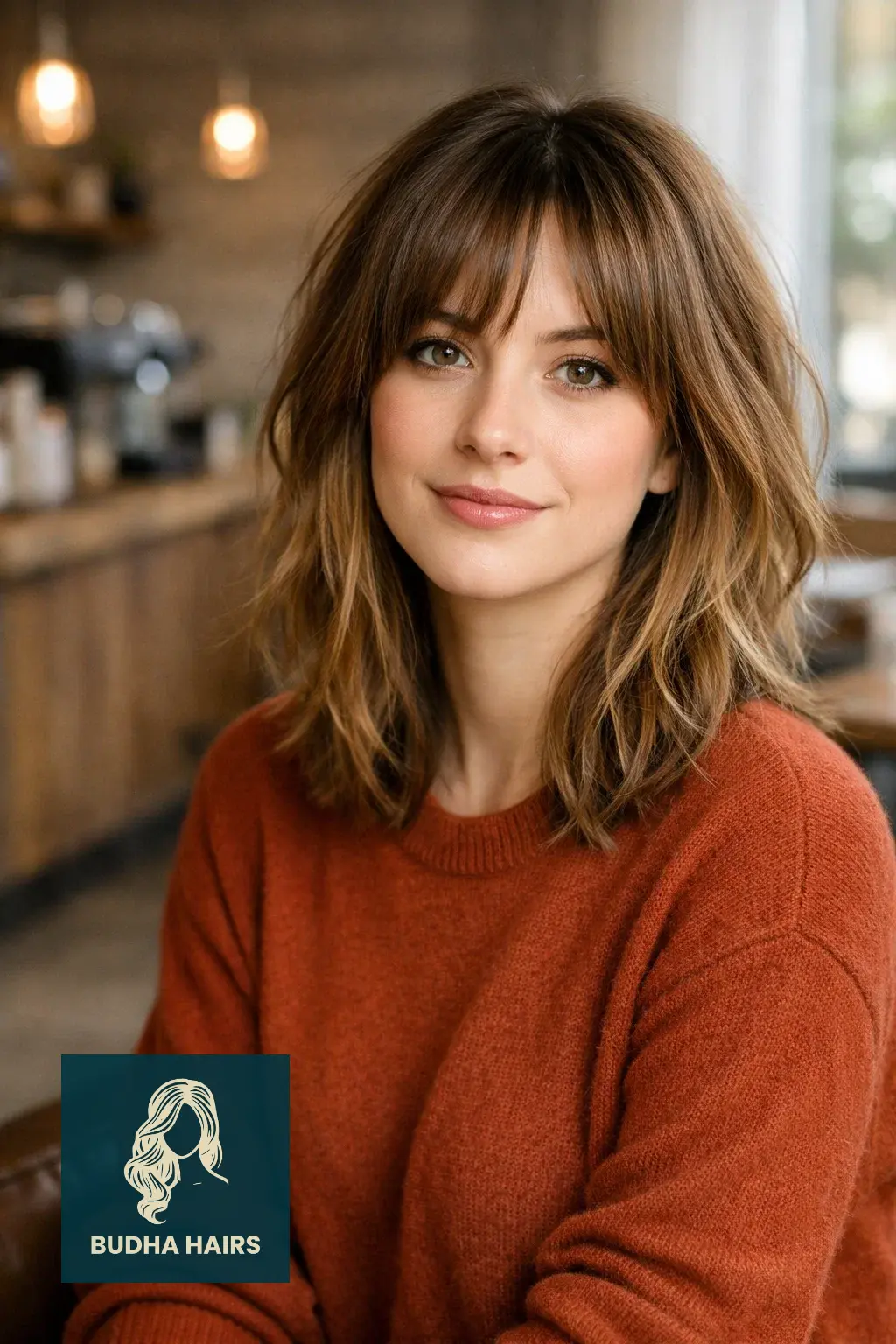 30 Cute Lob Hairstyles for Thin Hair 6 Shaggy Lob with Curtain Bangs