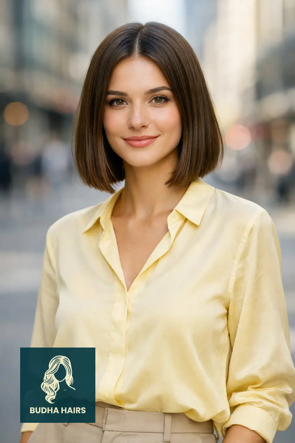 30 Best Bob Hairstyles for Round Face: Slimming Ideas 2026 9 Sharp Blunt Bob at the Collarbone