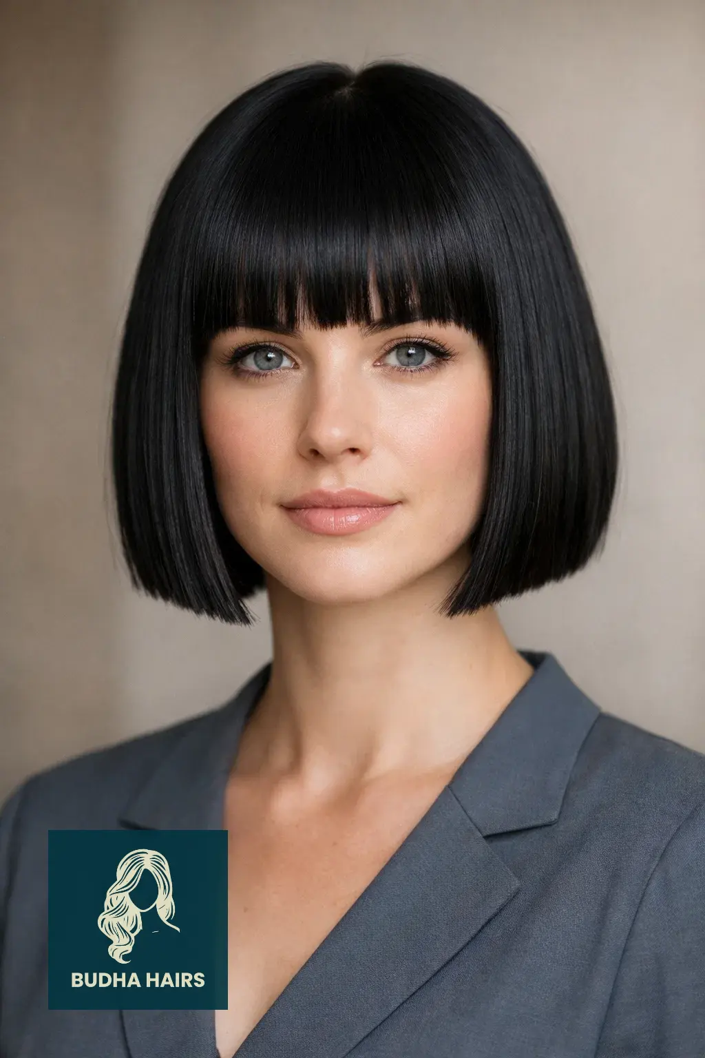 35 Best Bob Hairstyles with Bangs to Try Now 16 Sharp Box Bob with Full Blunt Bangs