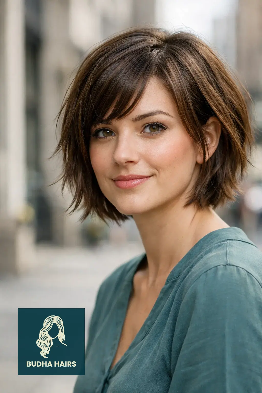 30 Face Framing Layers with Bangs That Add Soft Texture 10 Short Textured Bob with Side Bangs
