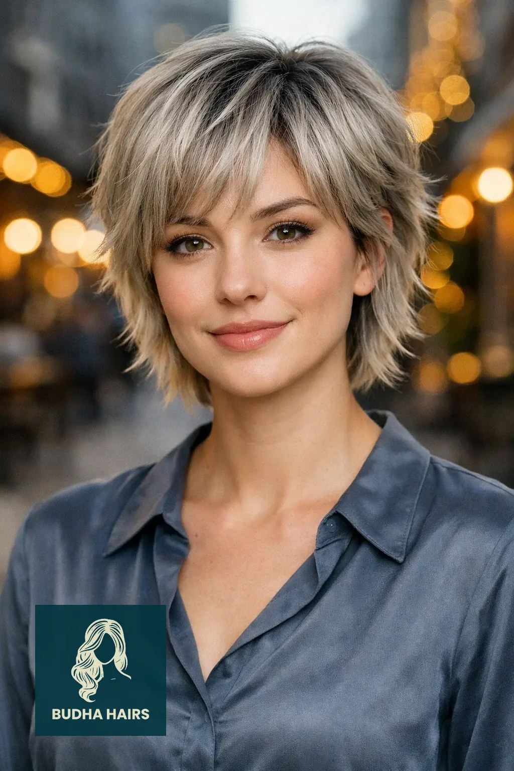 30 New Year’s Hairstyles for Short Hair Worth Trying 25 Short Textured Shag with Silver "Shadow" Roots