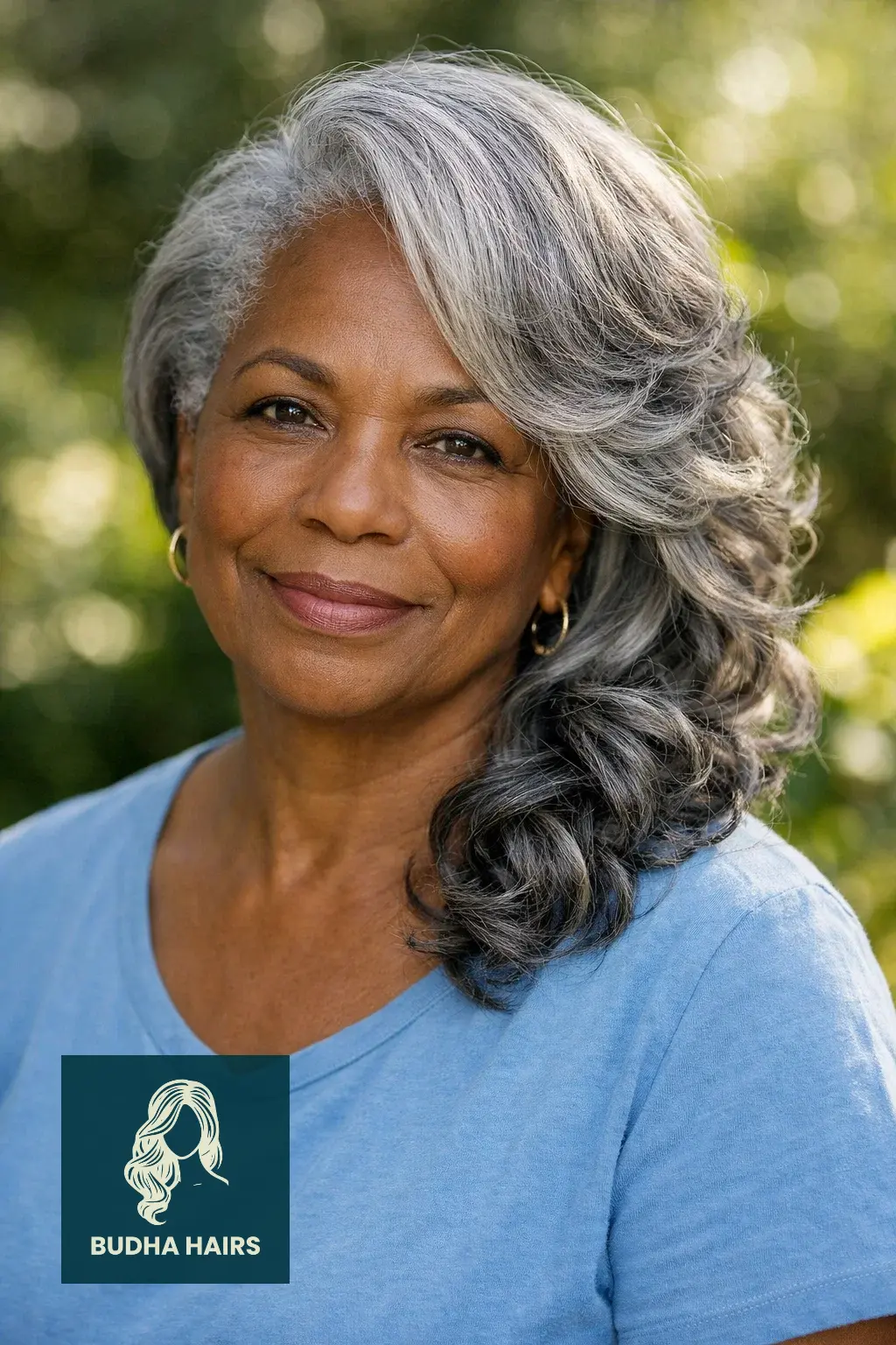 30 Stunning Hairstyles for Older Black Women with Gray Hair You’ll Love 22 Side-Swept Curls