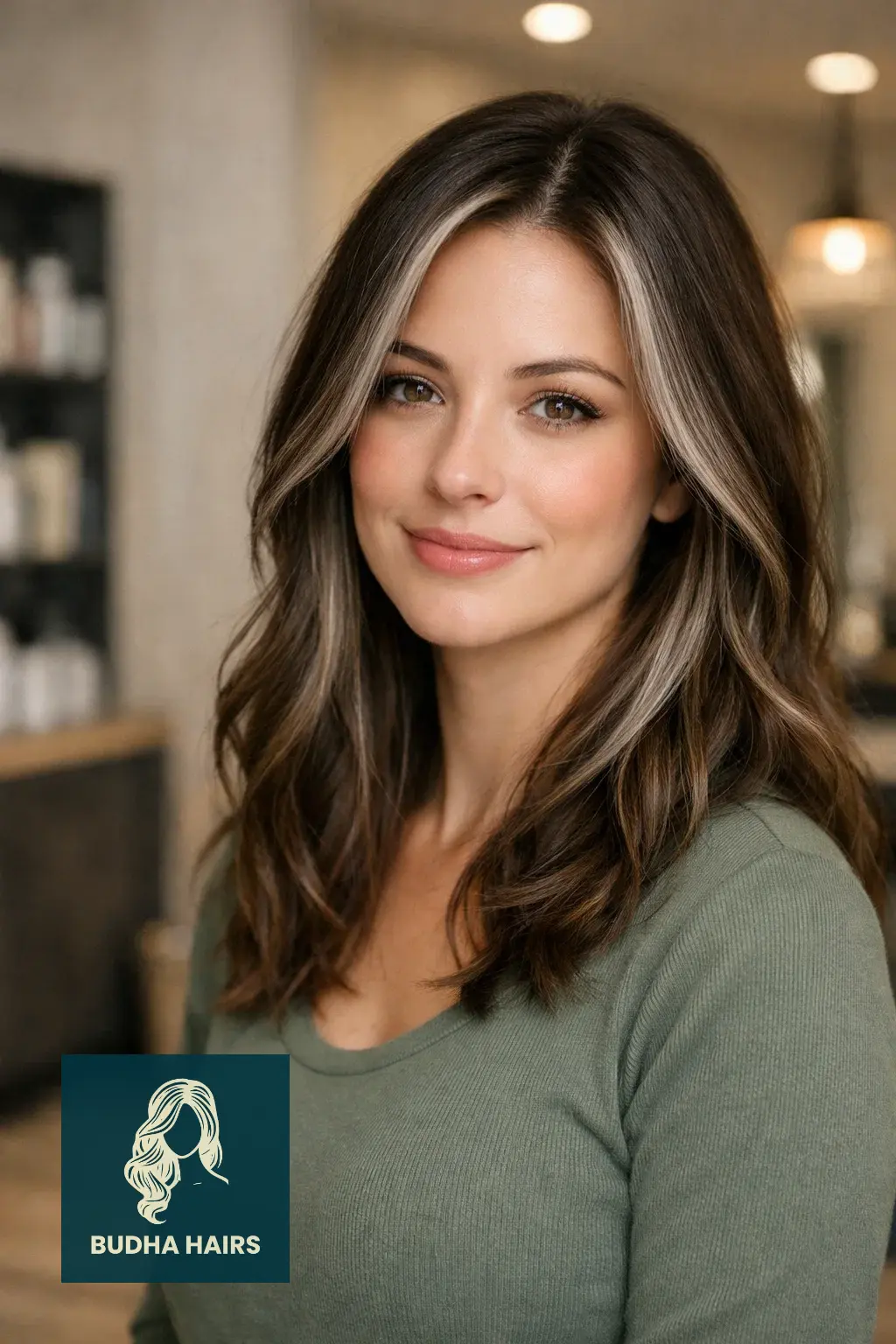 30 Best Winter Highlights for Brown Hair for an Expensive Look 11 Silver-Brown "Moonlight" Face-Frame