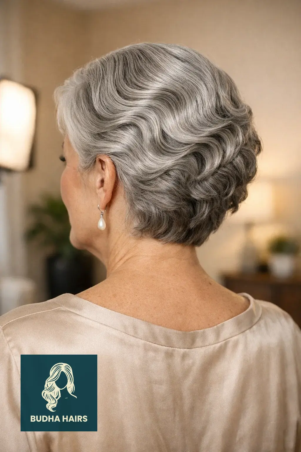 30 Short Hairstyles for Women Over 50 With Gray Hair That Look Chic 24 Silver Finger Waves for Formal Occasions