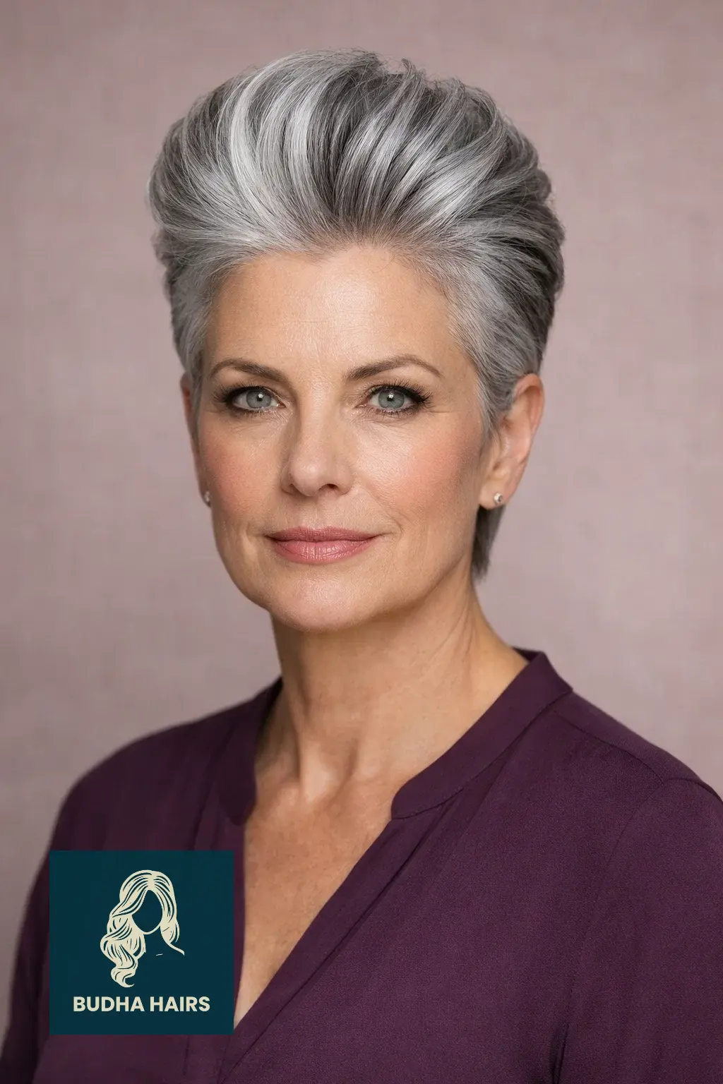 30 Short Hairstyles for Women Over 50 With Gray Hair That Look Chic 7 Silver Pompadour for Height