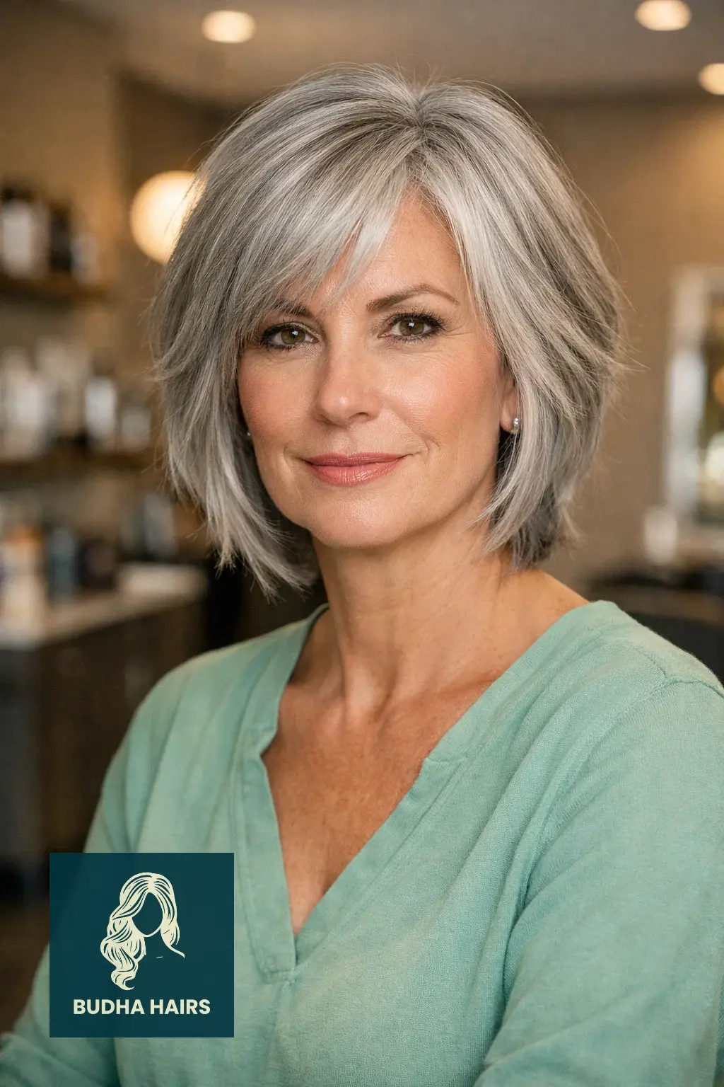 30 Short Hairstyles for Women Over 50 With Gray Hair That Look Chic 11 Silver Razor-Cut Layered Bob