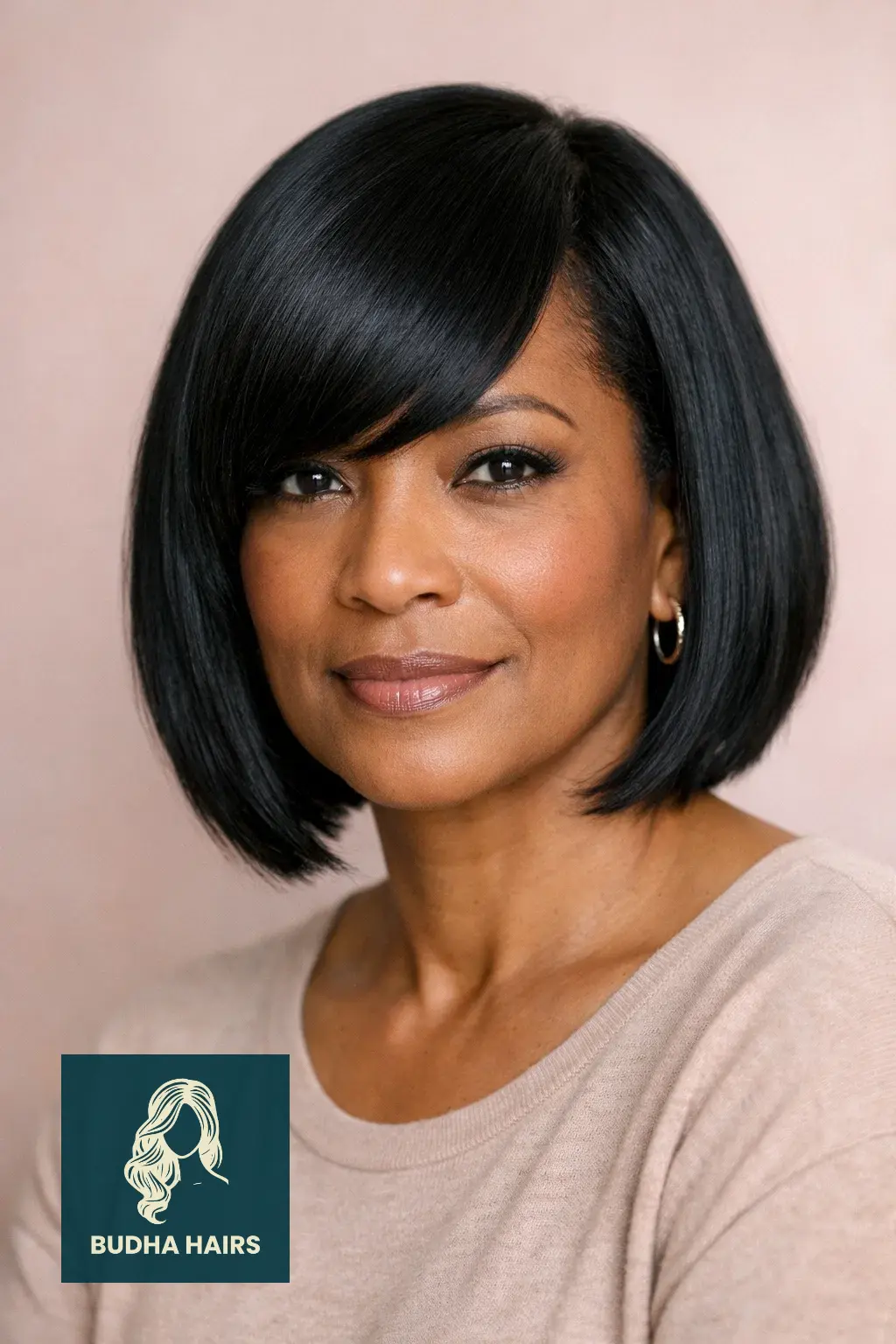 25 Stunning Bob Hairstyles for Older Black Women to Refresh Your Look 22 Sleek Bob With Side Bangs
