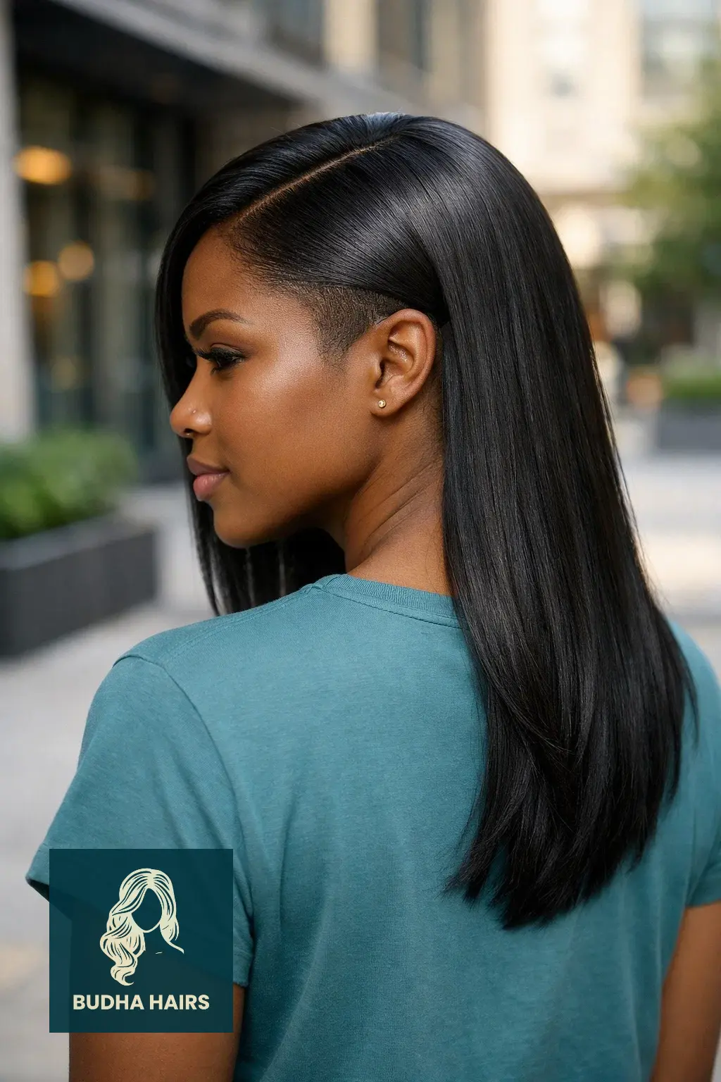 30 Straight Hairstyles for Black Women That Look Sleek 24 Sleek Hair with an Undercut Detail