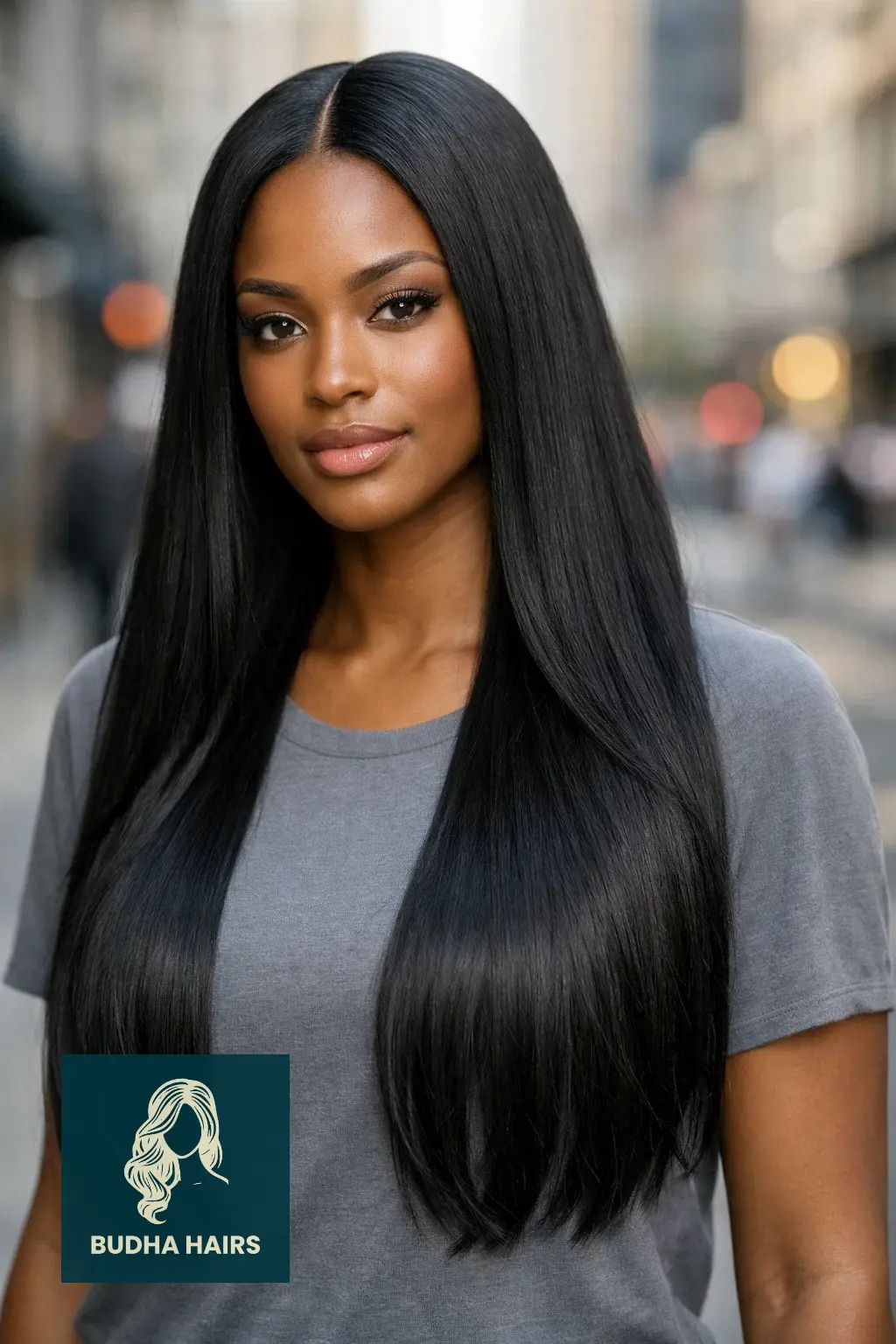 30 Straight Hairstyles for Black Women That Look Sleek 2 Sleek Middle-Part Long Weave
