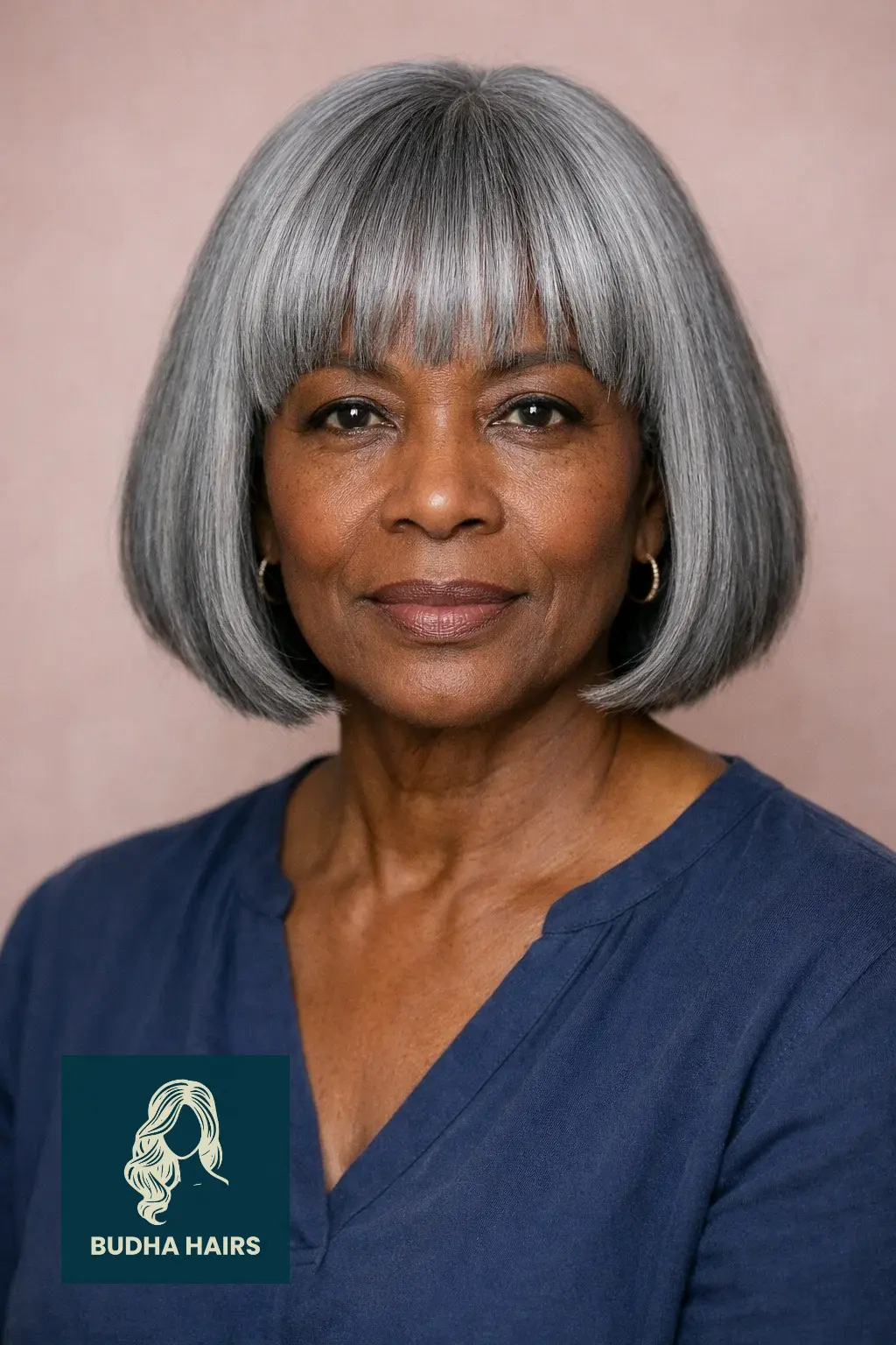 30 Stunning Hairstyles for Older Black Women with Gray Hair You’ll Love 5 Sleek Silver Bob with Bangs