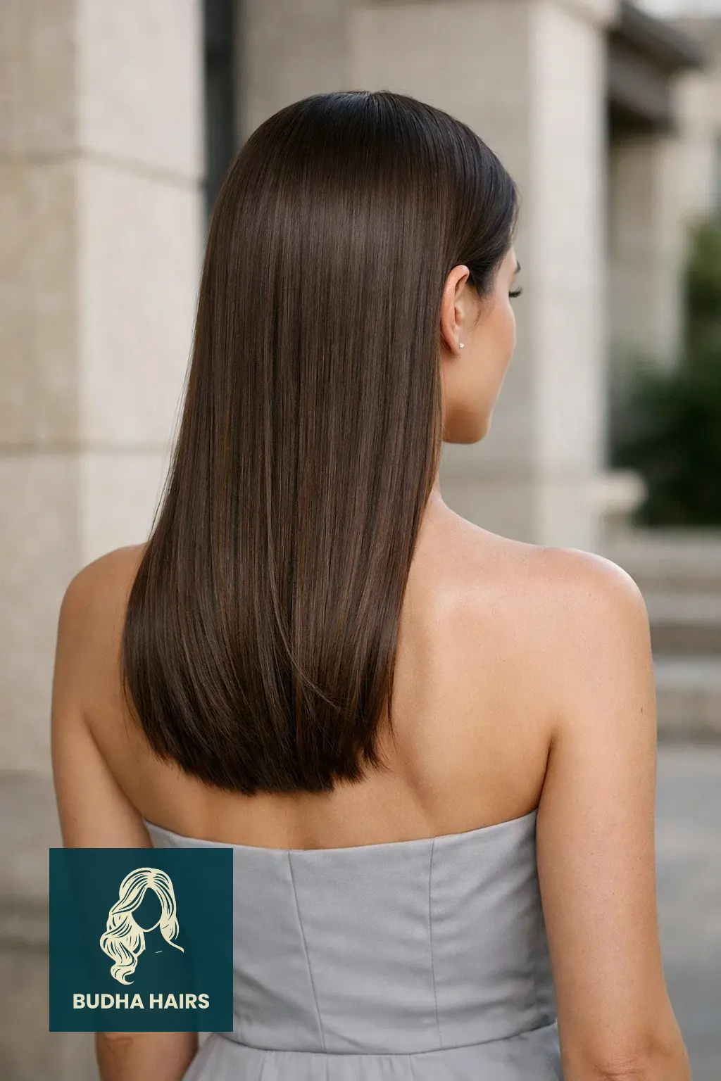 30 Stunning Prom Hairstyles for Strapless Dresses That Turn Heads 9 Sleek Straight Hair Tucked Behind Ears