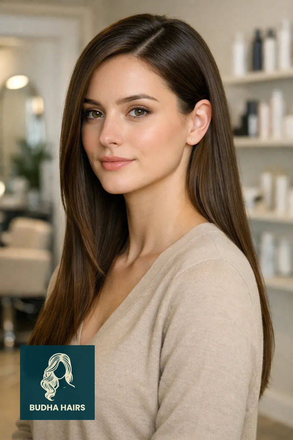 20 Gorgeous Side Part Hairstyles for Long Hair for Every Occasion 2 Sleek and Straight with a Tucked Ear