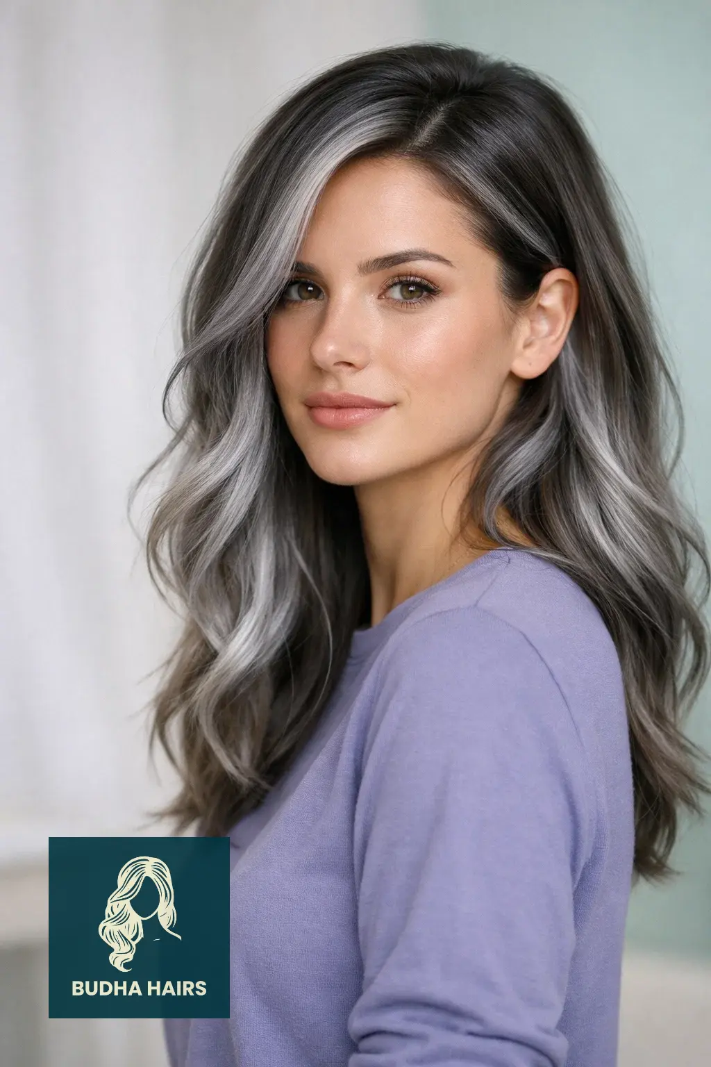 30 Winter Balayage Ideas for Brunettes with Cozy, Dark Tones 10 Smoke and Mirrors Silver Balayage