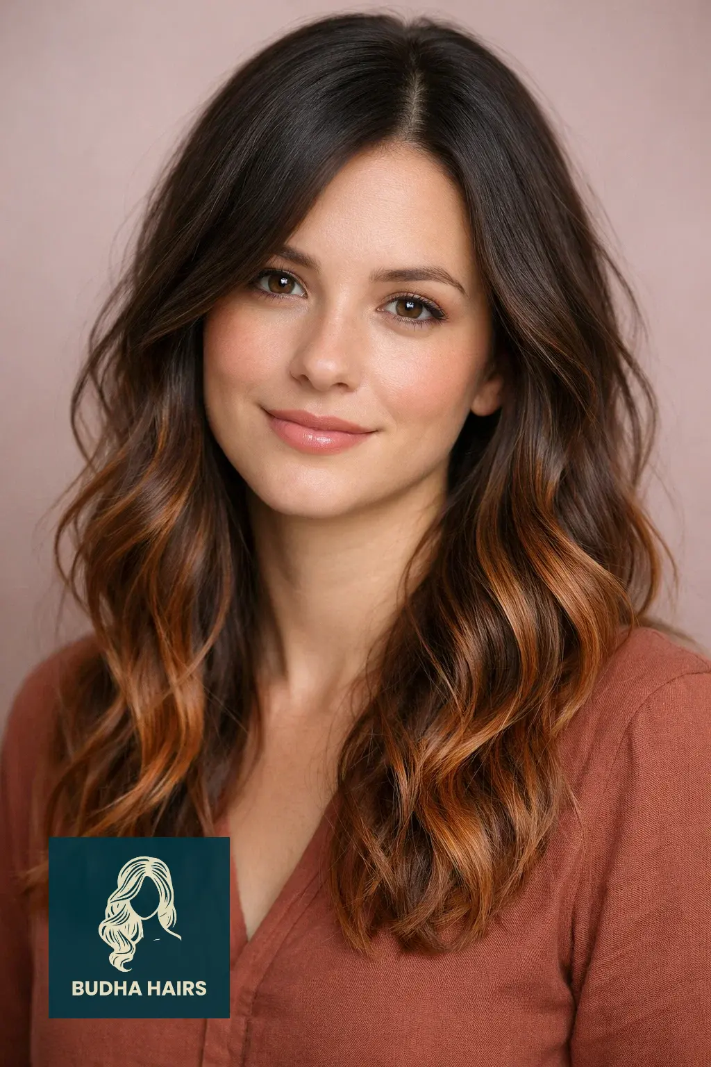 30 Best Red Copper Balayage Ideas for a High-Fashion Look 25 Smokey Cedar with Copper Balayage-Ombré