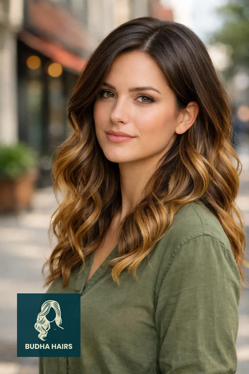 30 Best Honey Brown Balayage Ideas for an Expensive Look 25 Smokey Cedar with Honey Balayage-Ombré